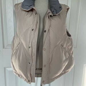 BDG Urban Outfitters Beige and Gray Reversible Puffer Coat and Vest